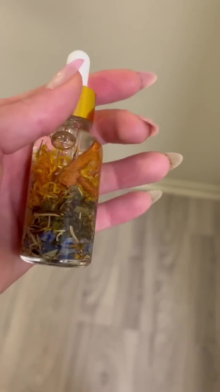 Manifestation Ritual Oil – Crystal Infused Herbs, Intention Setting Tool video poster