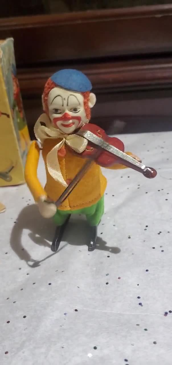 Wind up German Vintage Violin Clown German 1950's - Etsy