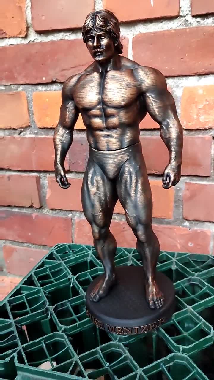 Bronze Muscle Man Statue Fitness Muscle Man Bronze Sculpture Famous Crafts  Bodybuilding Sports Gym Ornaments Room