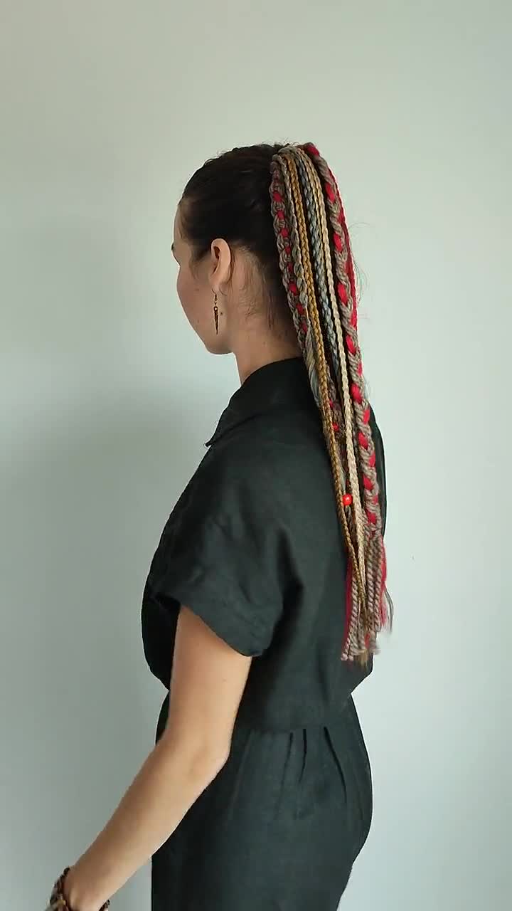 96pcs Hip Hop Colorful Viking Rasta Box Braids Hair Ties Dread Dreadlock  Strings For Hair Women Girl Accessories Random Color