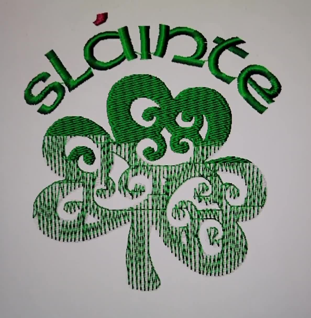 アイルランドのクローバーの機械刺繍デザイン ケルトのスラインテ