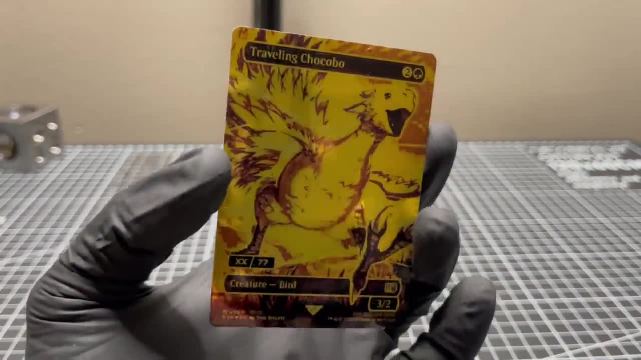 FF X MTG Holo Foil Proxy Card - Traveling Chocobo - Gold Foil