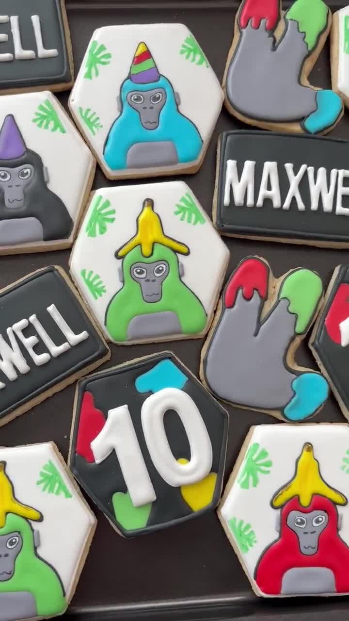 Gorilla Tag Cookies: VR Game Birthday Party Favors, Vanilla Sugar