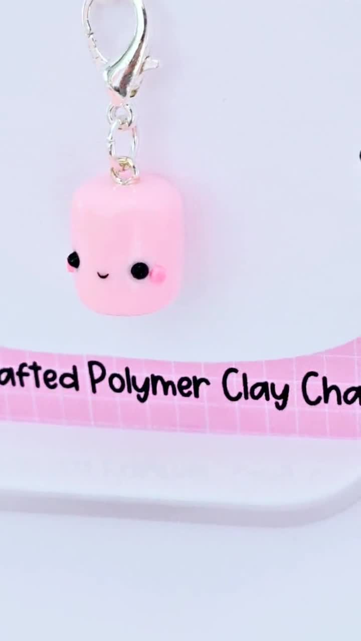 Marshmallow Schlüsselanhänger 2er Set - Flauschig Weich In Weiß & Rosa - Süße Taschendeko