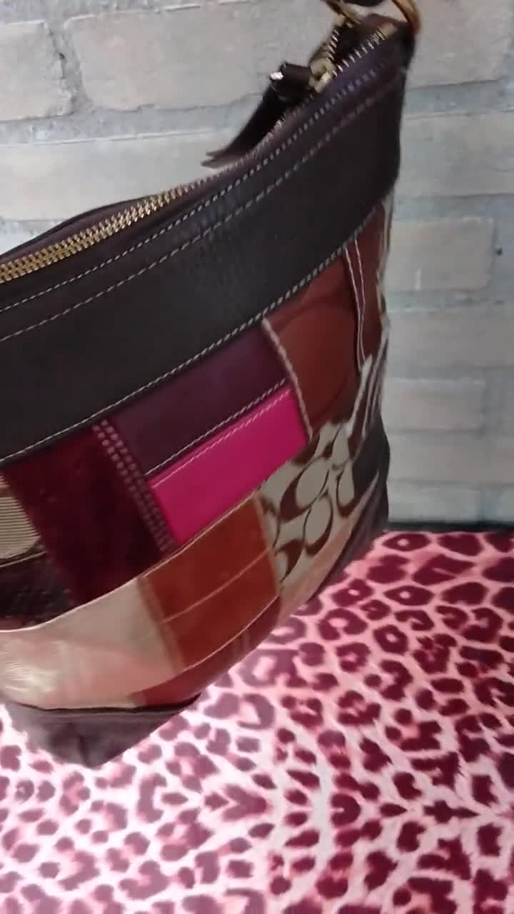 Vintage COACH Leather Patchwork Crossbody Tote Shoulder