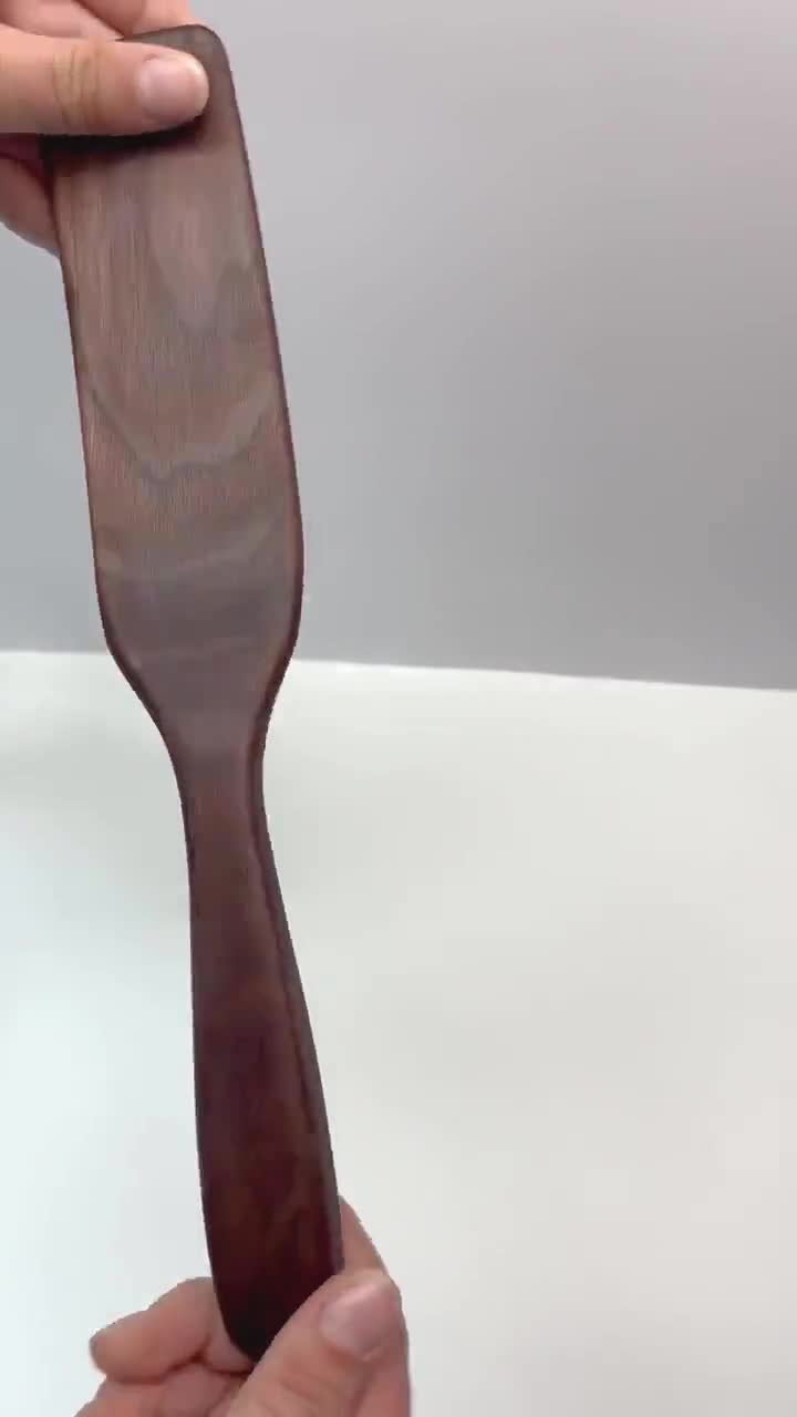 Curved Wooden Spatula || Handcrafted Hardwood Kitchen Utensil || Heavy Duty Cooking Tool video poster