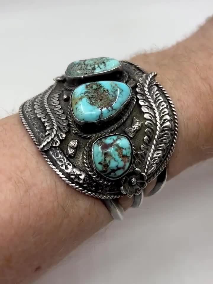 アクセサリー vintage turquoise silver925 bangle Boho 925 Sterling Silver Vintage Turquoise Tibetan Tibet