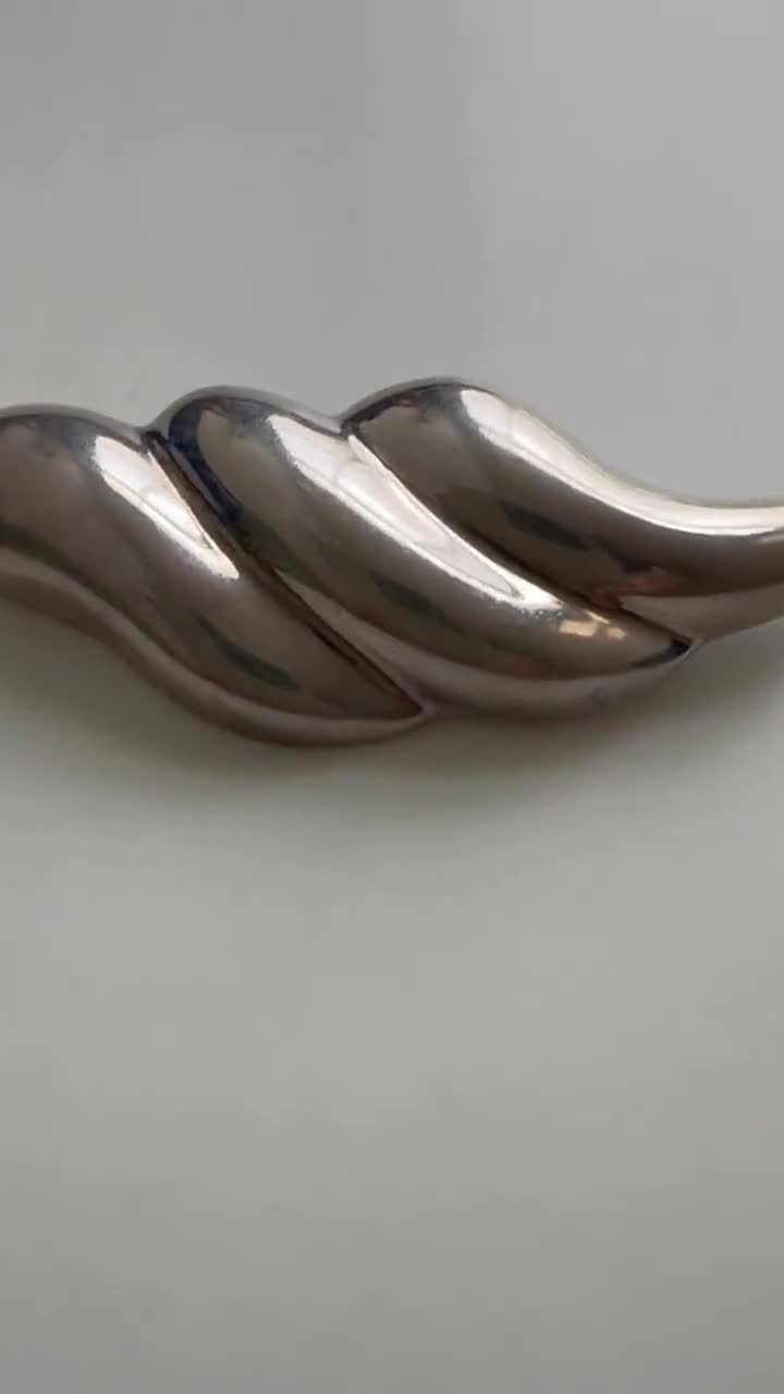 Zina Sherman Modern Swirl / Shell Sterling Silver Brooch - Etsy