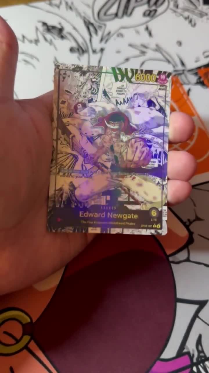 Whitebeard Newgate Custom Leader Manga - Red OP02 - Holographic