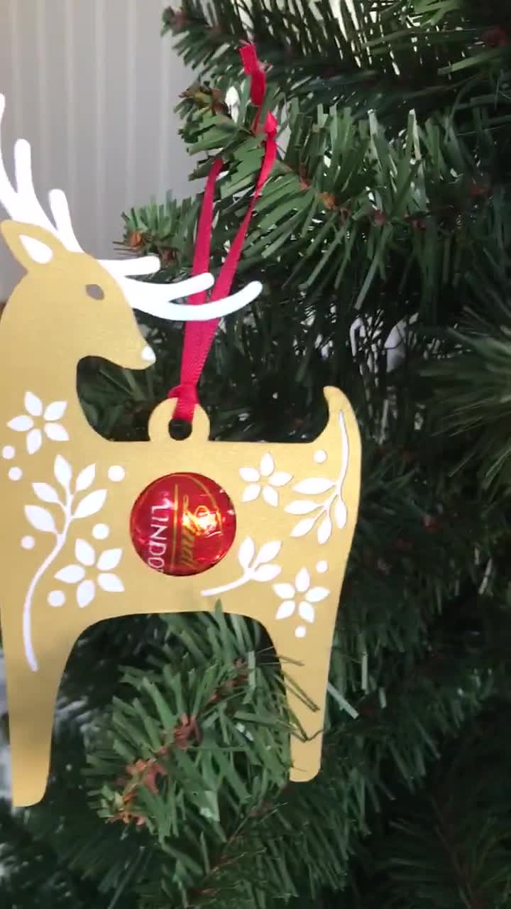 Handmade Reindeer Lindt Chocolate Holder: Refillable Xmas Tree Decoration video poster