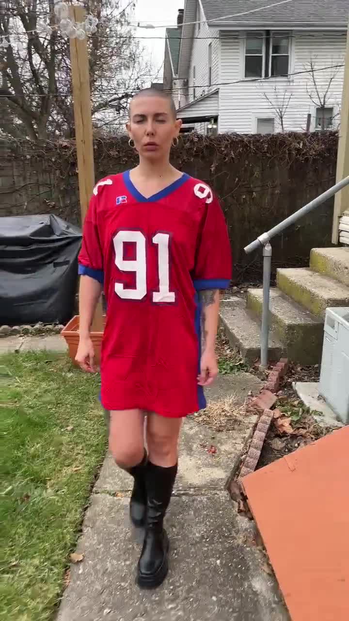 Vintage 90's Russell Athletic Red and Blue Long Buffalo Vintage 90's Russell Athletic Red and Blue Long Buffalo