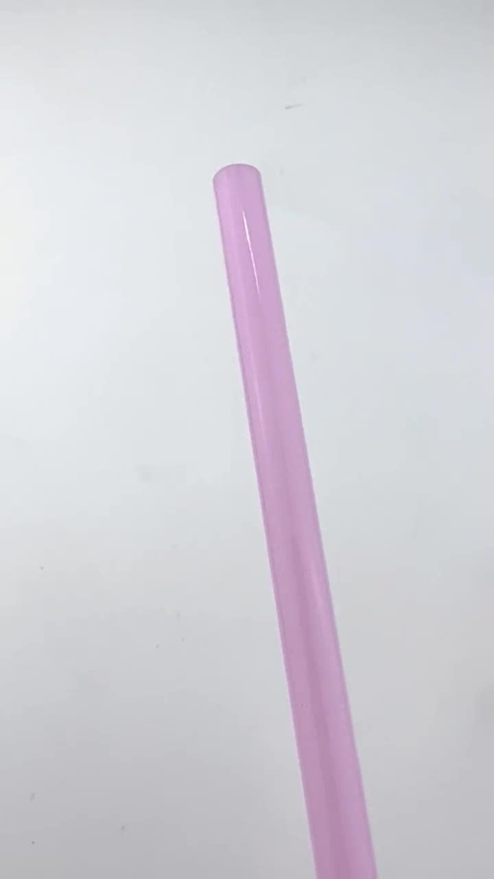 Thin Milky PINK GLASS STRAW Pink Straws Reusable Straws Eco