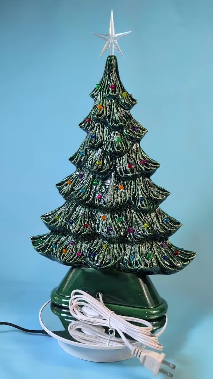 Rare 16-inch Thin Profile Nowell Ceramic Christmas Tree - Vintage