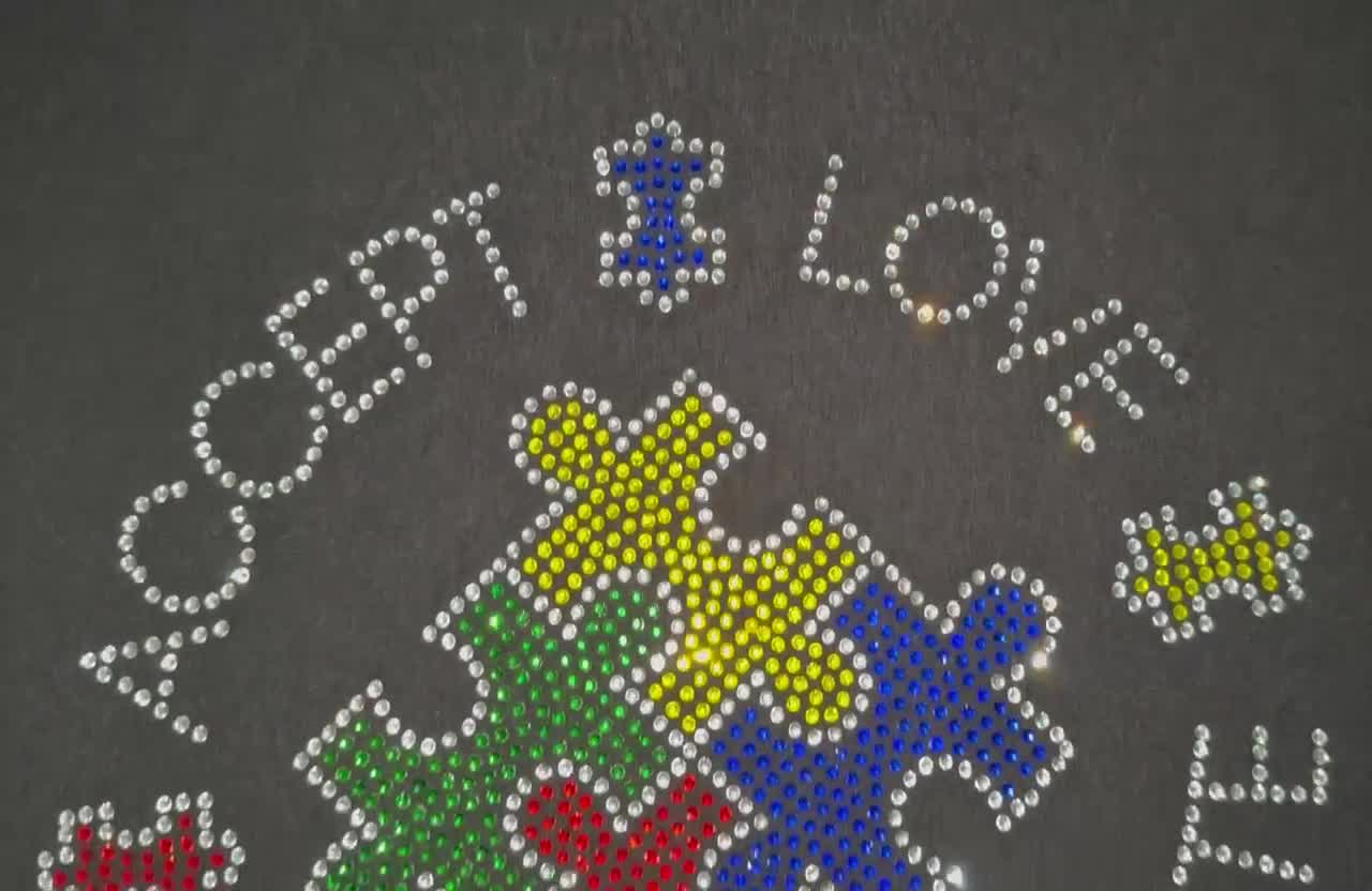 Autism Circle Hope Love Educate Accept Autism Circle Rhinestone