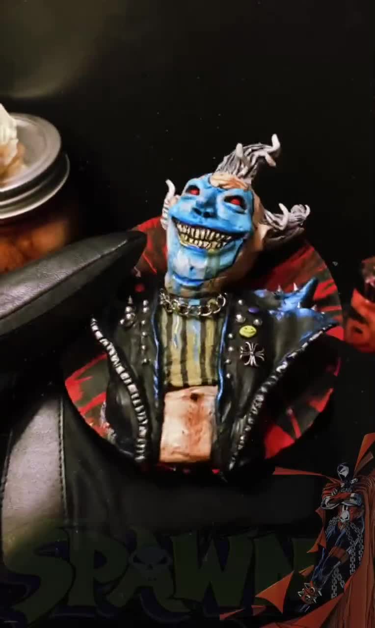 Spawn Violator Clown Sculpture, Horror Punk Art, Custom Handmade