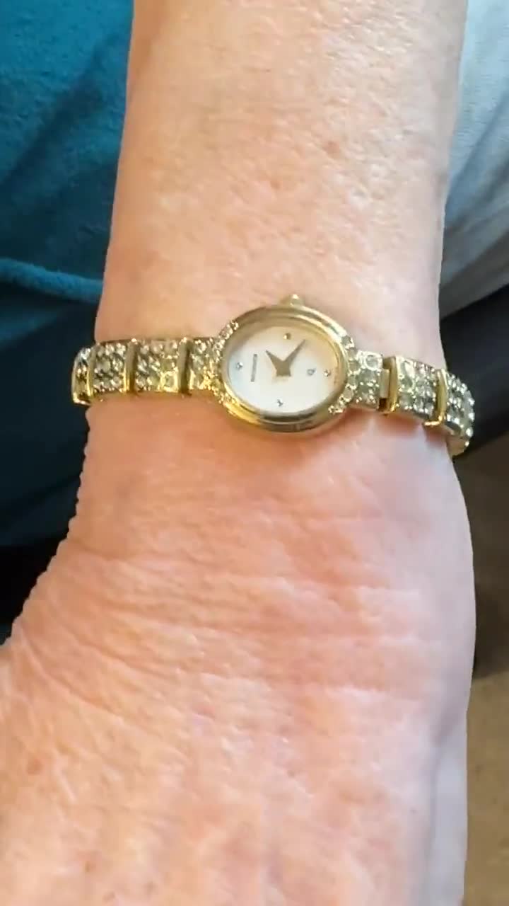 Vintage 1980's Bucherer Ladies Wrist Watch 18K Gold Plated