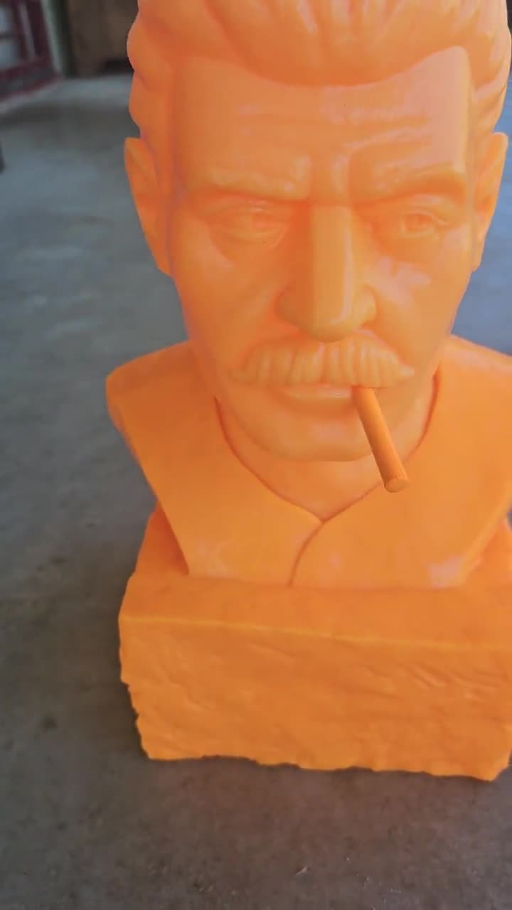 Kidrobot Frank Kozik Smokin' Joe Stalin 14” Orange Bust, Kozik 14