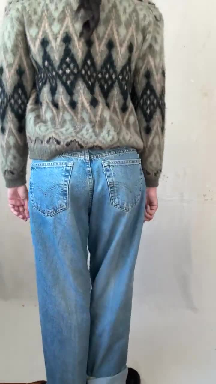 Vintage Cardigan / Mohair Cardigan / 1960s Campus Fuzzy Mohair