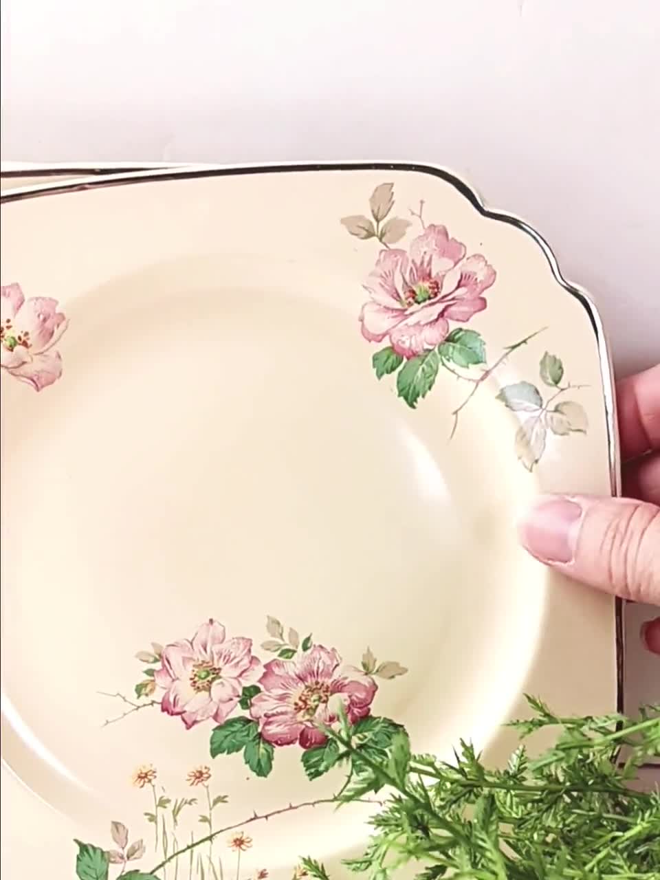 Vintage Homer Laughlin Pink Rose Salad Plates, Set of 4 - Etsy