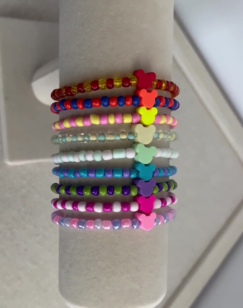 Mouse Friendship Bracelet: Seed Bead & Clay Mickey Mouse Ears video poster