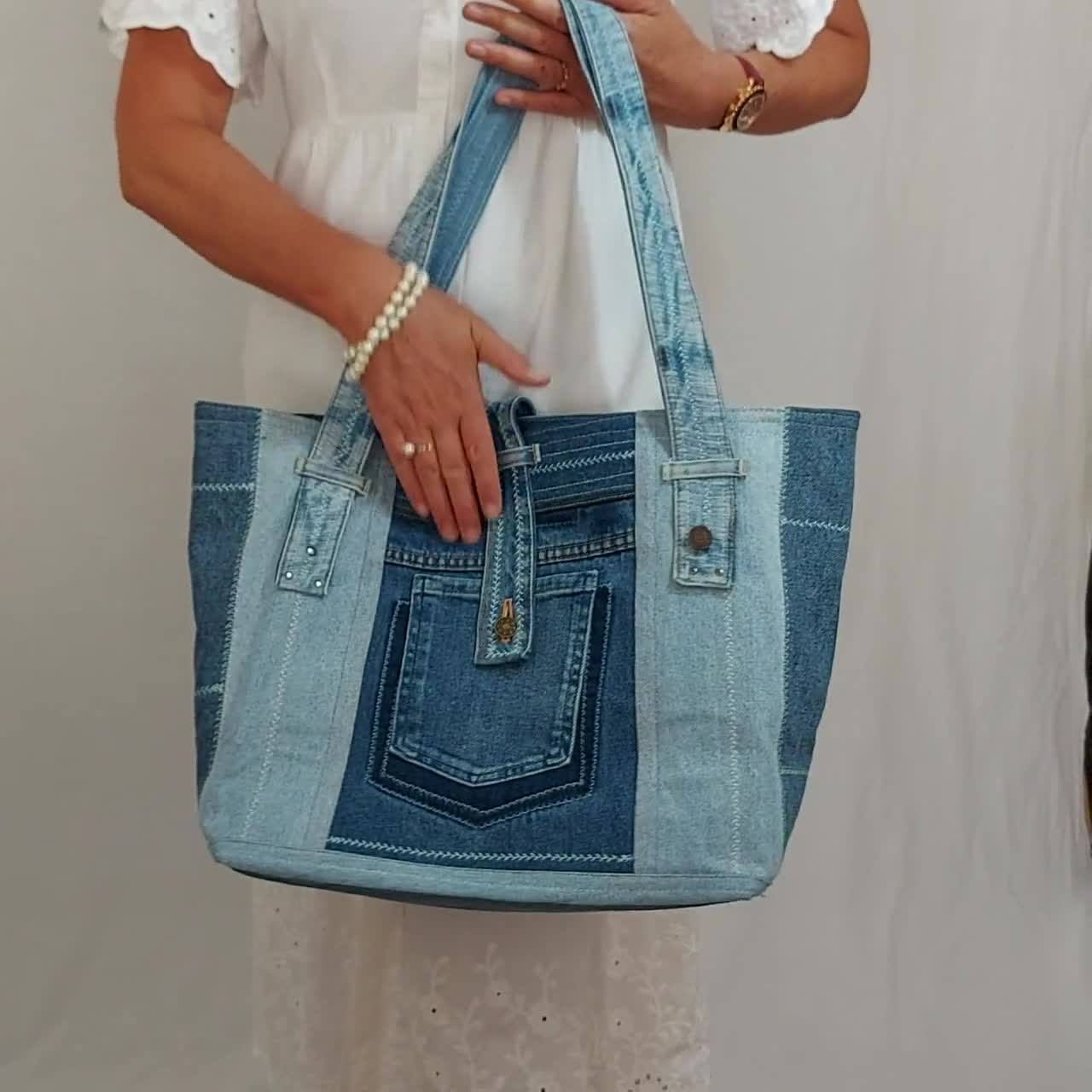 リメイク元デニム♦︎専用♦︎BIGサイズ‼︎ denim×ぽってりtote bag