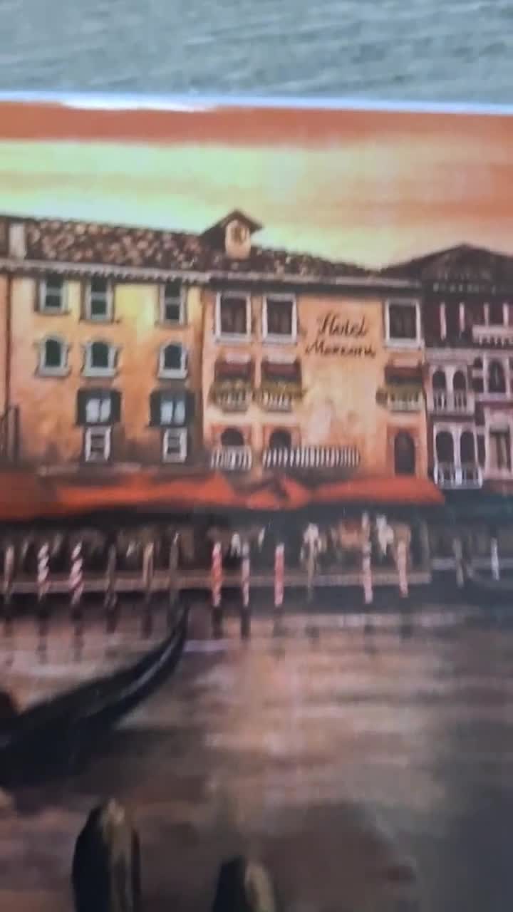 Biglietto D'Auguri Per Anniversario Per Marito – Design Romantico Con Gondola A Venezia, Lamina Oro, 228x155 Mm, Fatto Nel Regno Unito - 2