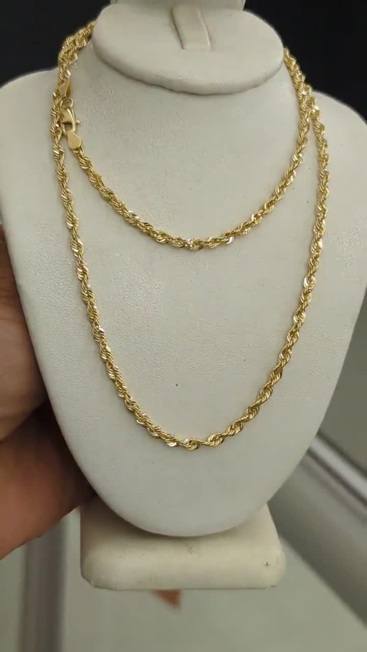 10kt Real Gold Rope Chain 3mm Thick -  Singapore