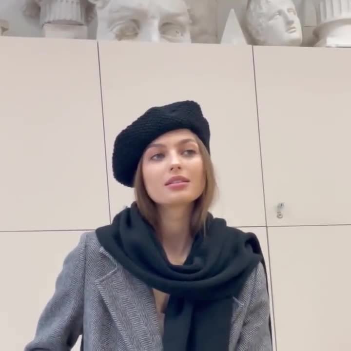 Black Women Beret Hat, Minimalist Beret for Women, Vintage