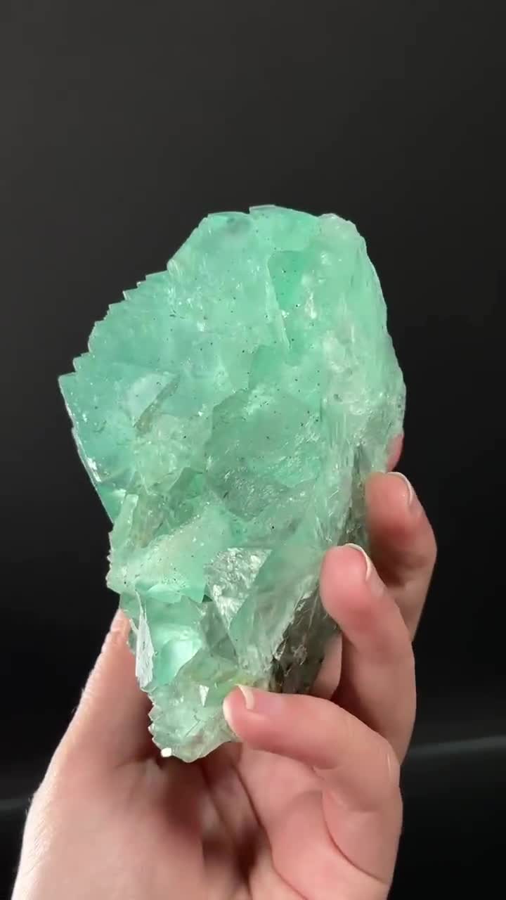 リームヴァスマーク蛍石 | 緑色八面体蛍石結晶クラスター、鉱物