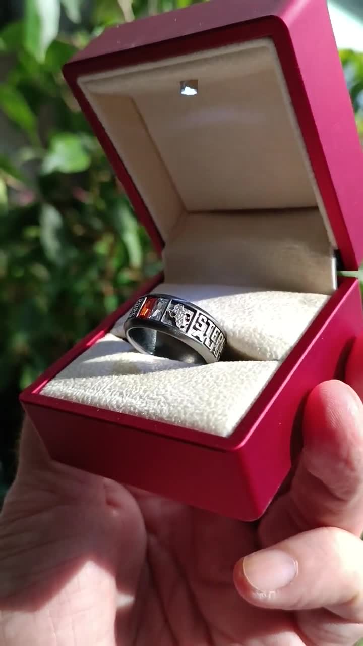 arakata sacai College Ring-BLACK Women's Small Black Onyx Ring
