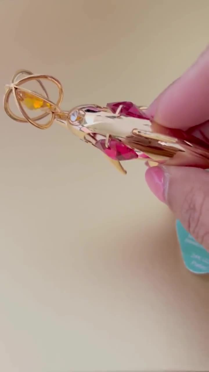 SWAROVSKI Crystal Dolphin Wave Riding 24K Gold Plated Crystocraft