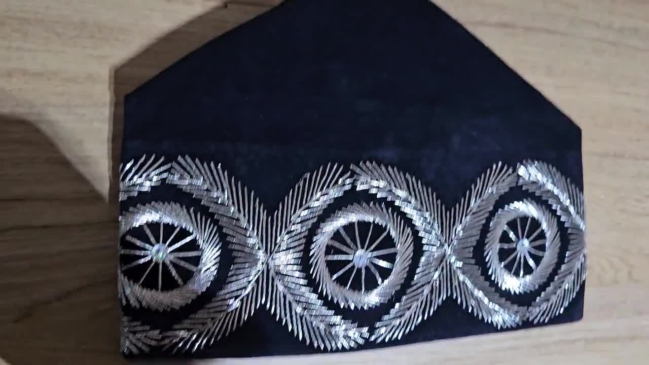 Africa/ Nigeria Traditional Men's Original Navy Blue Velvet with Silver embroidery Men's Cap/Fila. Suitable for all special occasions. video poster