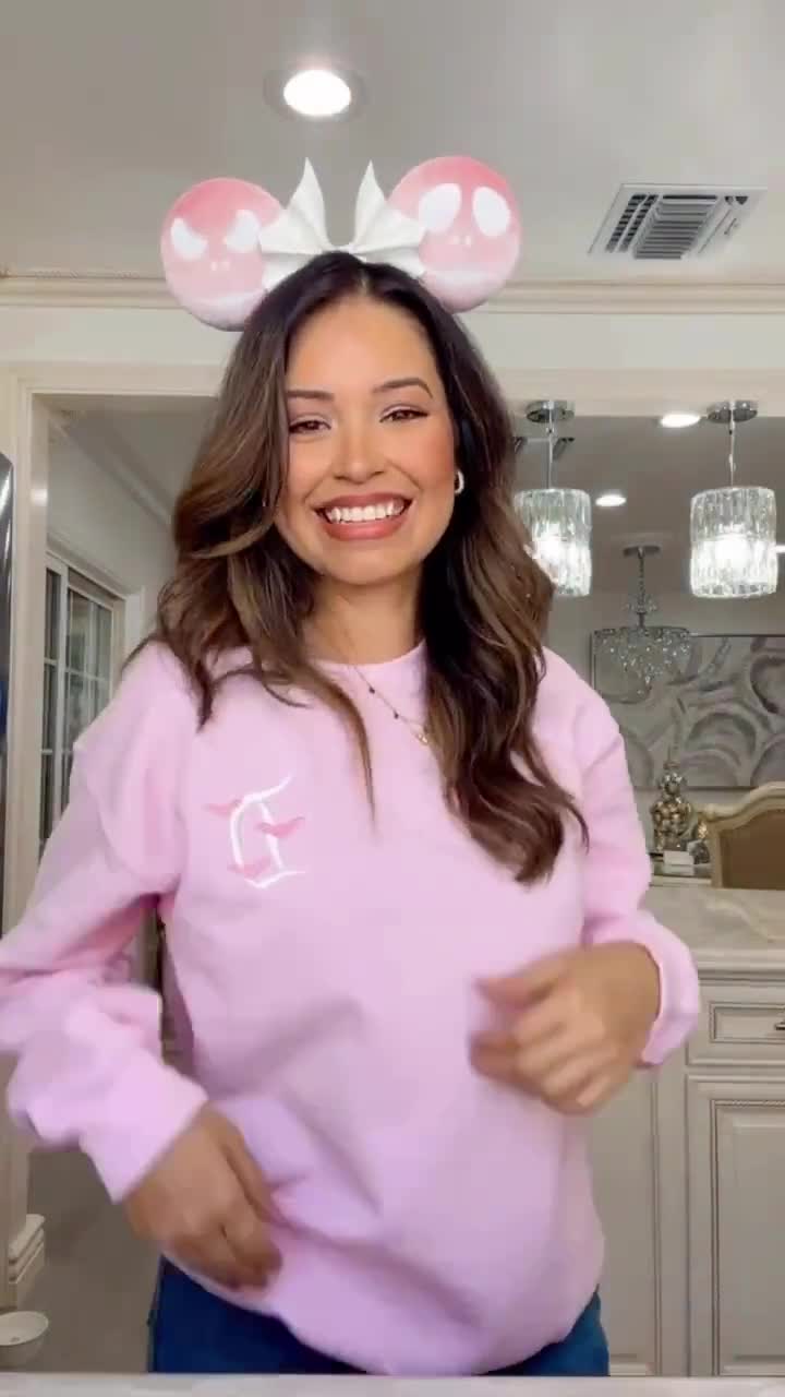 King of Terror Crewneck, Embroidered, Jack Skellington Inspired, Nightmare Before Christmas Inspired, Halloween, Spooky Season, Pink video poster