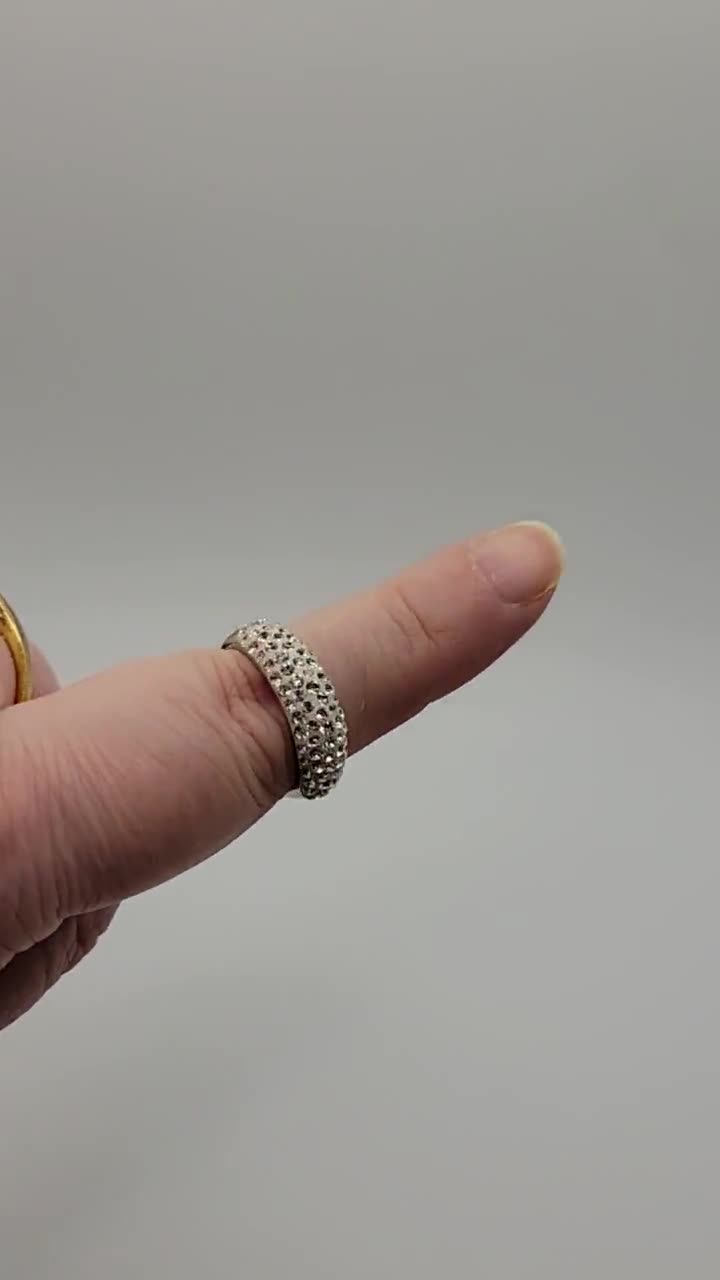 Signed Phantasya Swarovski Crystal Ring - Made in
