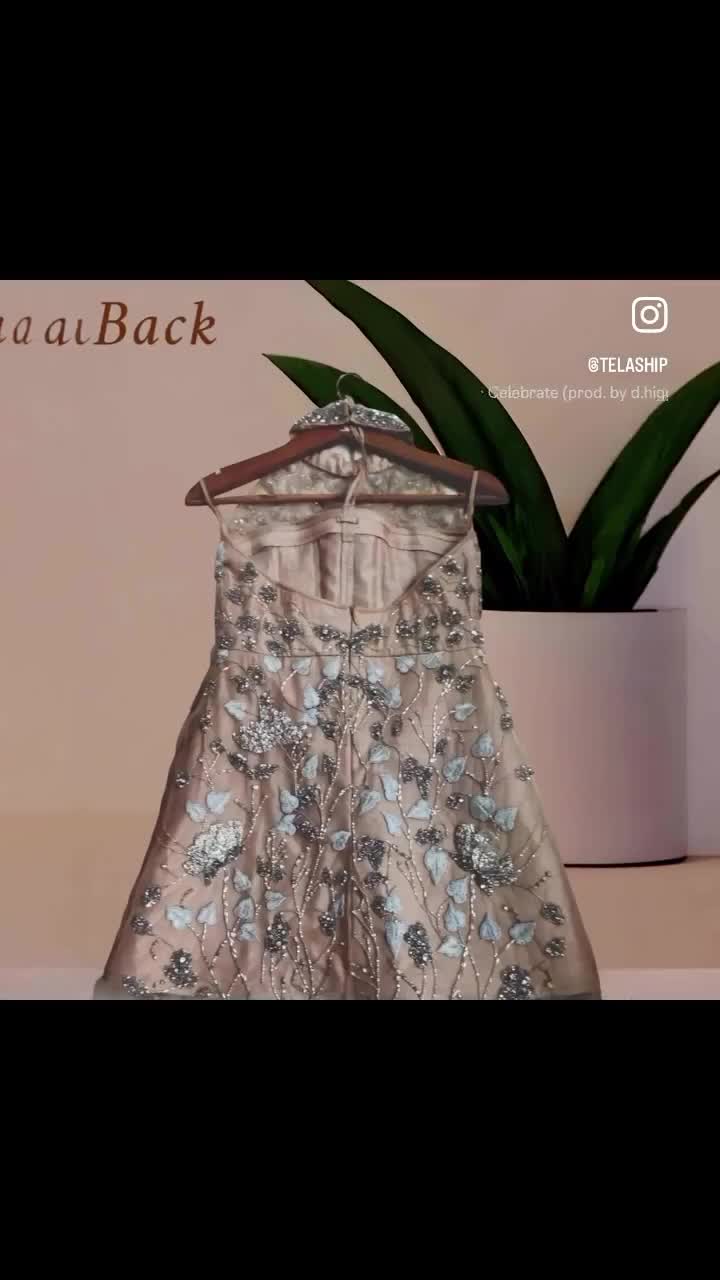 sachin and babi light blue dress Oscar de la Renta Strapless Geometric Sequin Embroidered Cocktail Dress main image 1