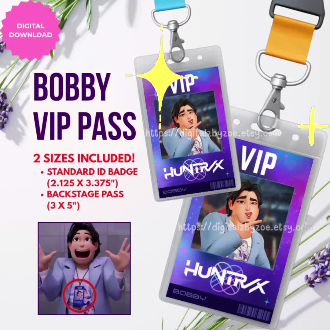 Kpop Demon Hunters Bobby VIP Pass | Cosplay Prop (digital Download