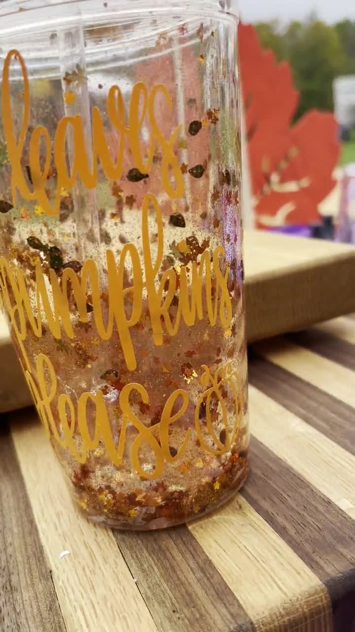 Fall snow globe tumbler – Jessica's Crafts, Cups, & Such