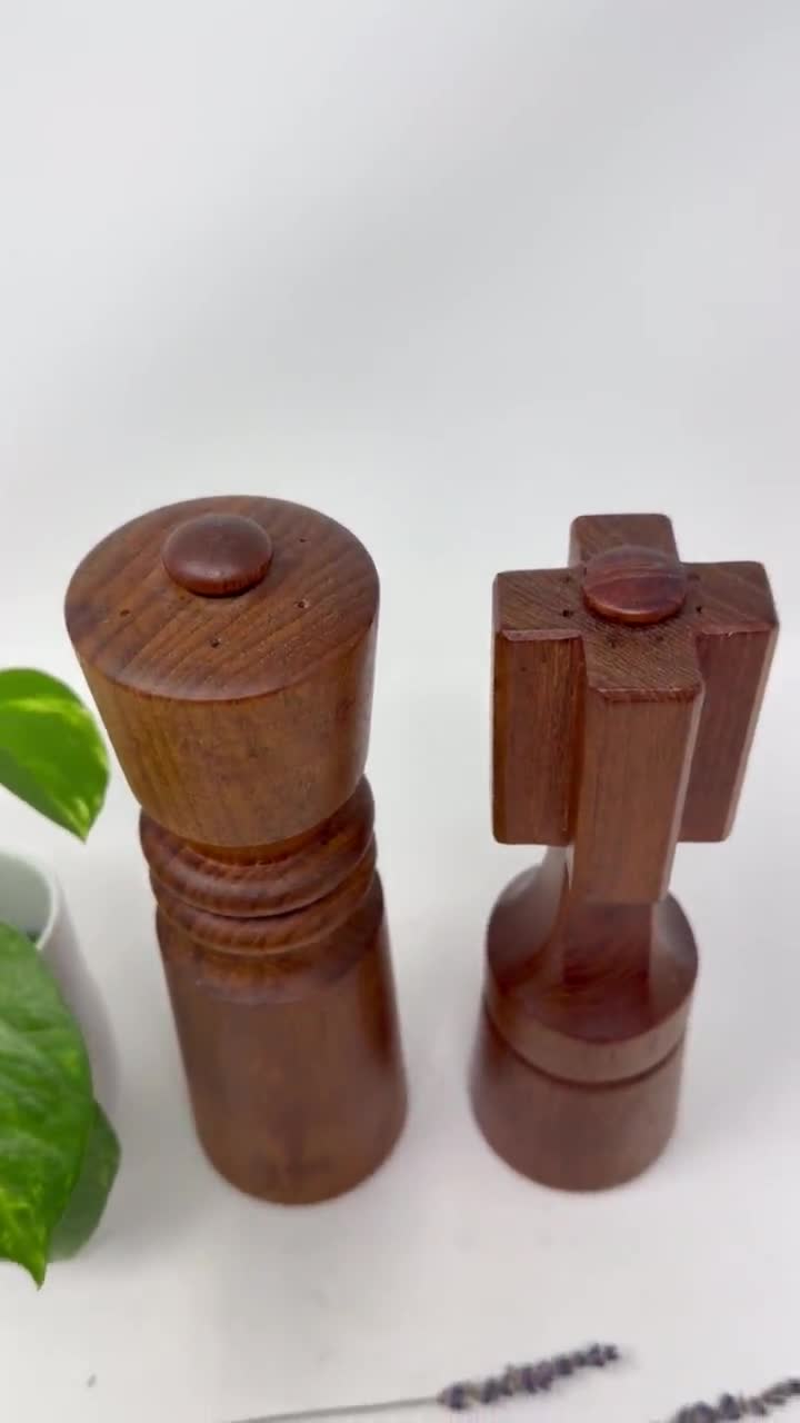 1960s DANSK Salt and Pepper Mills | Models #832 'chess Queen