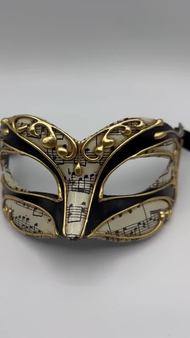 Music Notes Venetian Masquerade Mask, Gala Costume Mask video poster