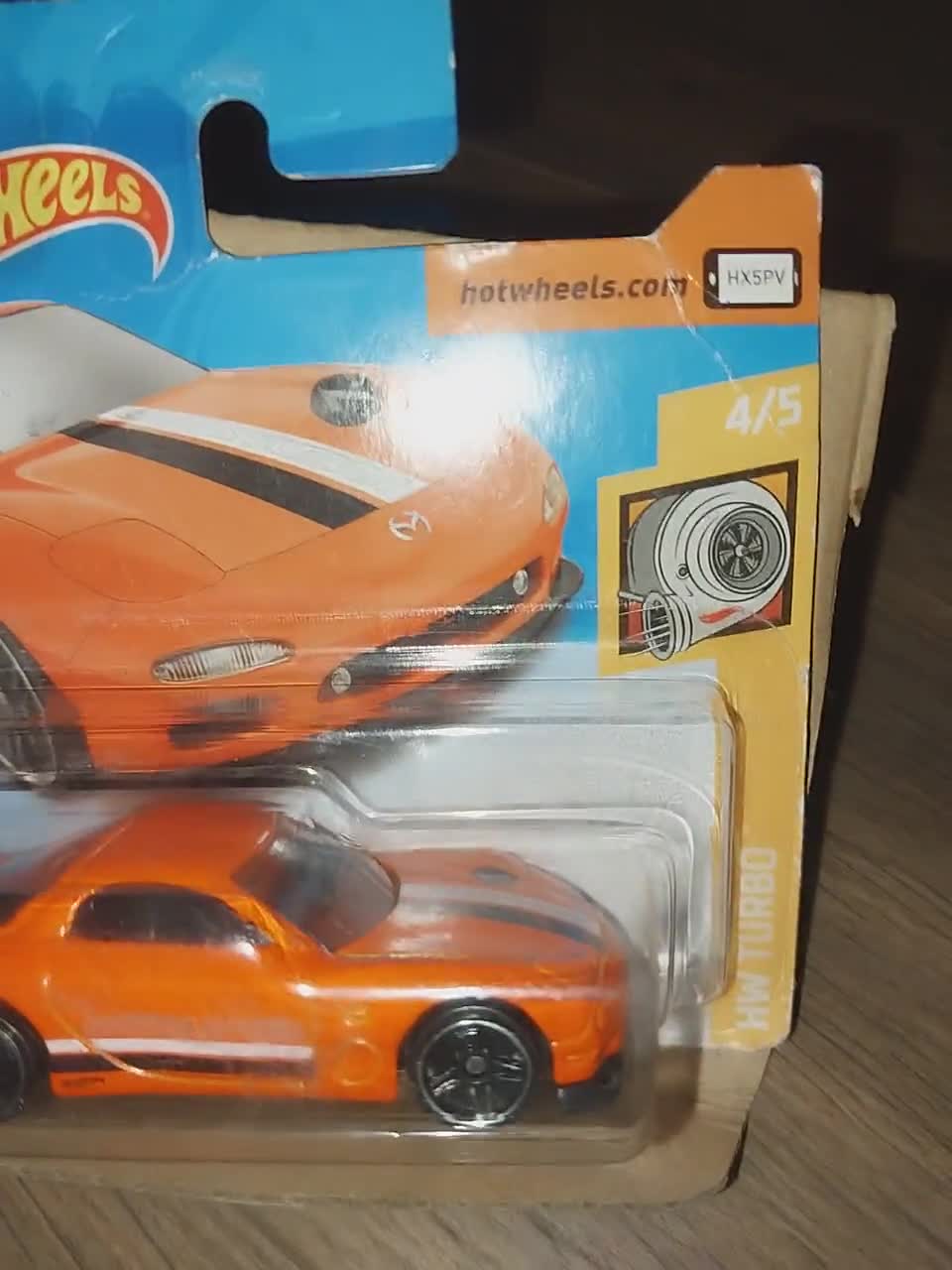 ホットウィール '95 マツダ RX-7: HW ターボオレンジ ショートカード