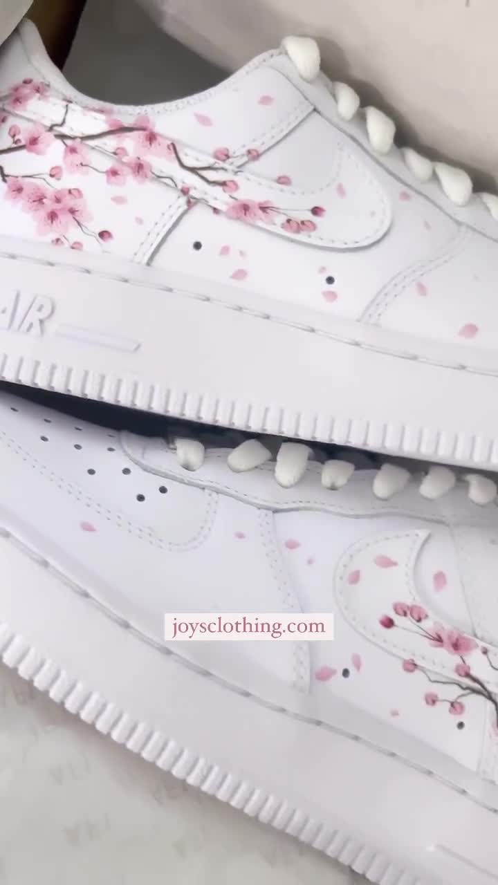 Pink Flowers Air Force 1's 🌺 – Tori's Custom Art