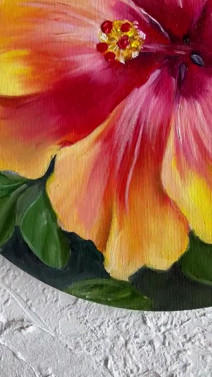 Canevas Folies - Hibiscus en peinture à l'aiguille