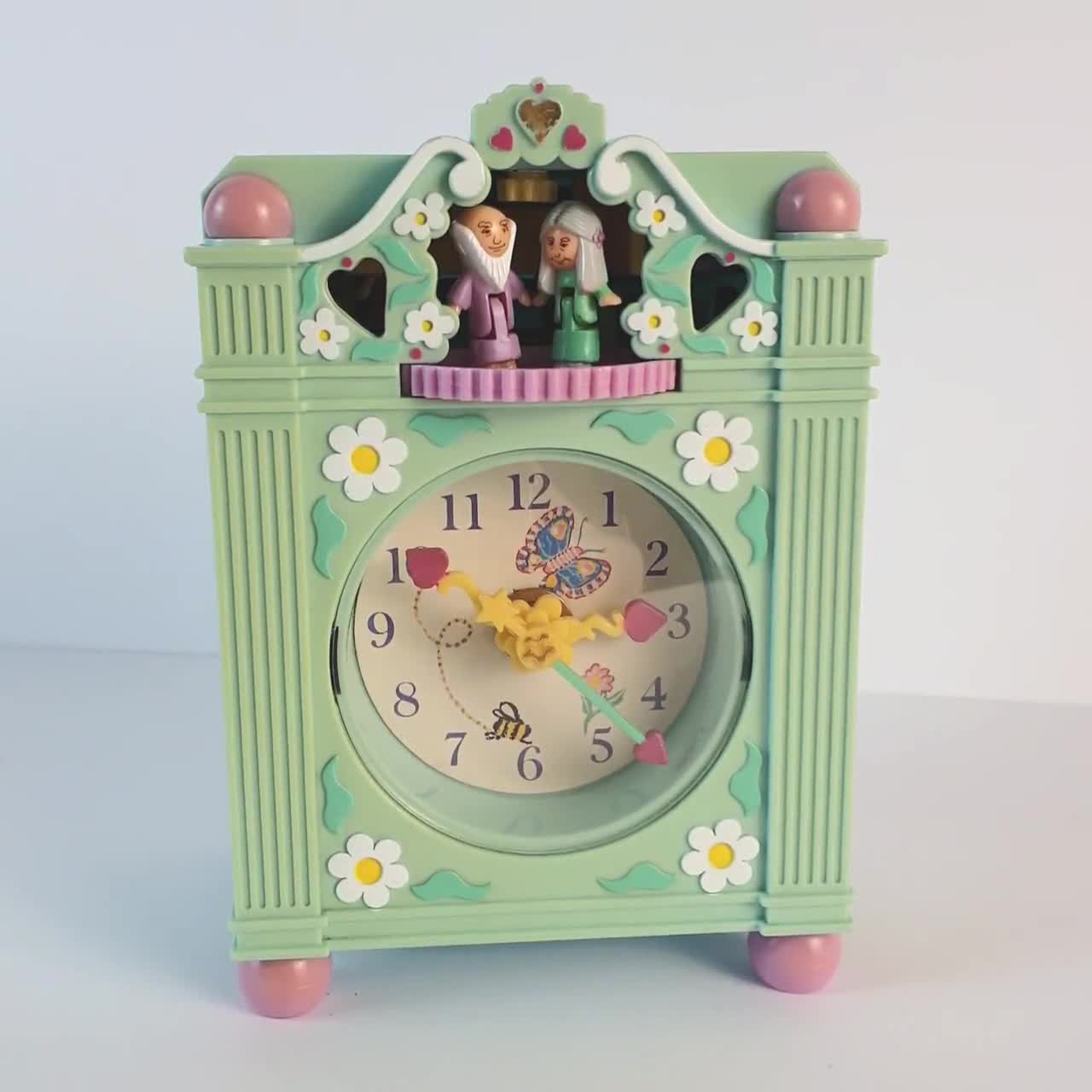 Horloge Polly Pocket Bluebird 1991 – Funtime Clock – 2 Personnages – Fonctionnelle