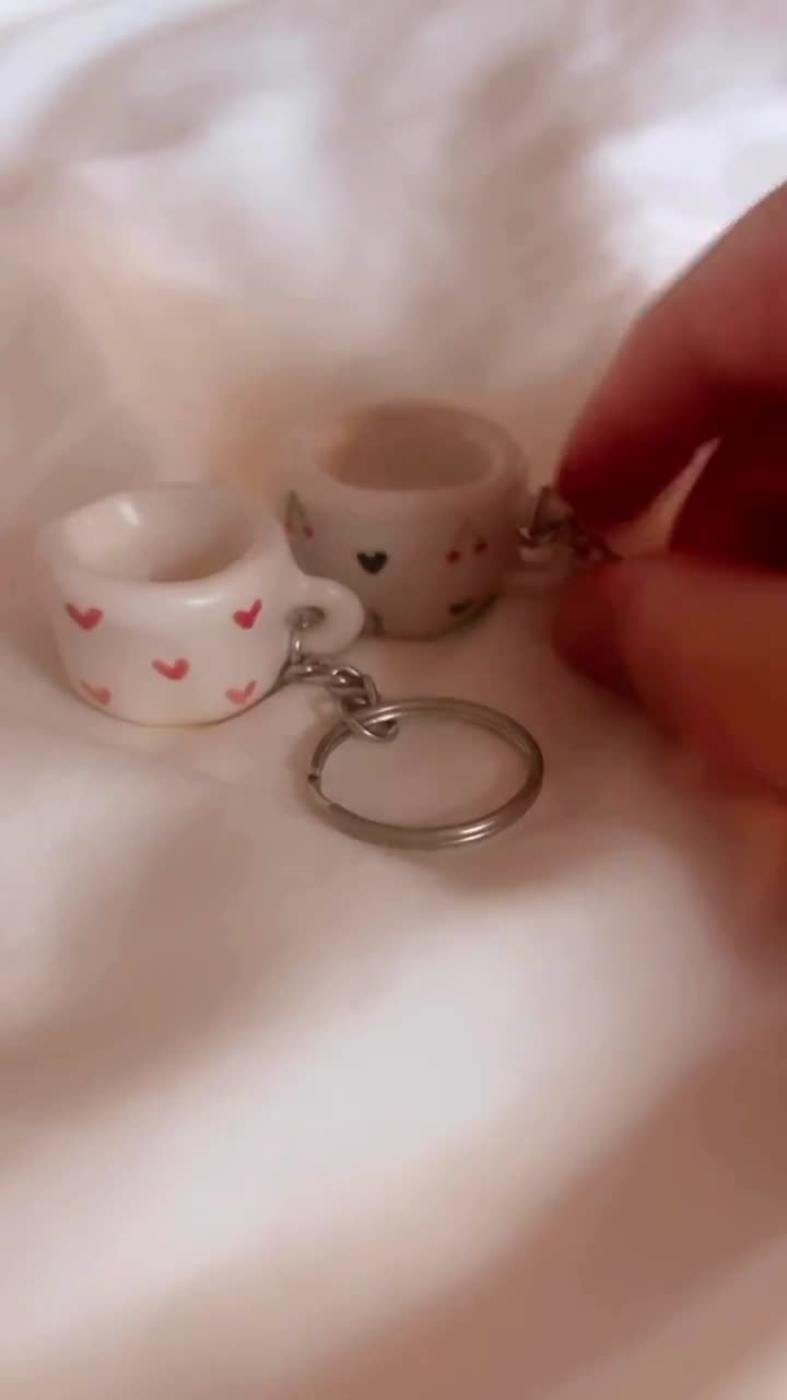 Handmade Mini Ceramic Mug Keychain | Cute Pottery, Bag Charm, Tiny