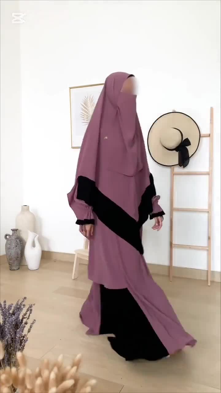 Elegant Abaya Set: Khimar & Half Niqab - Muslimah Islamic Wear - Etsy