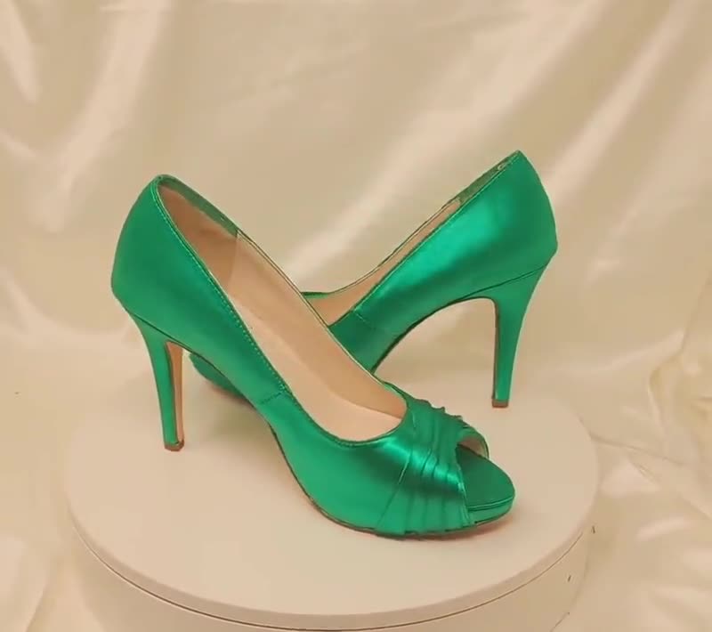 sposa scarpa verde smeraldo