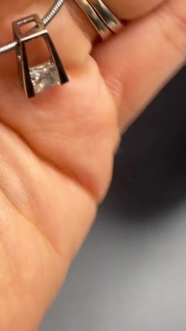 Sterling Silver and Crystal Necklace - Etsy