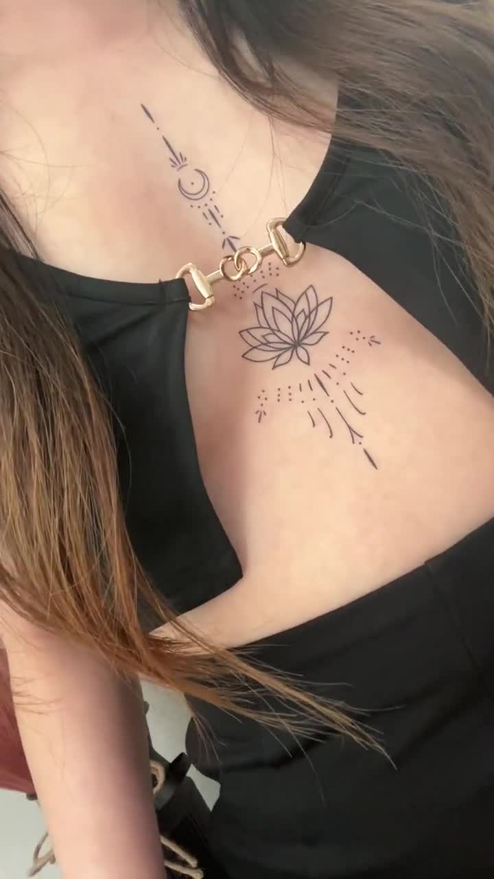 MINI TATTOO  HELSINKI on Instagram New chest tattoo for jessicalahti    chesttattoo chesttattoo  Tiny flower tattoos Simple lotus flower  tattoo Tattoos