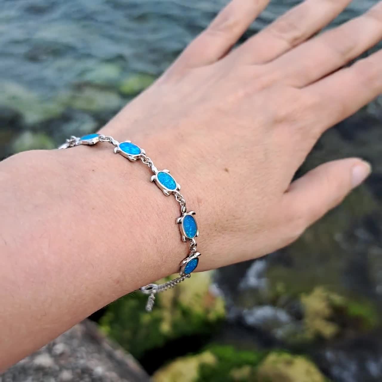 Braccialetti Sterling Di Tartaruga Marina Opale Blu Donne Regali Nuova Versione A Livello 4 Bracciale Regolabile Da 12,84 € | DHgate