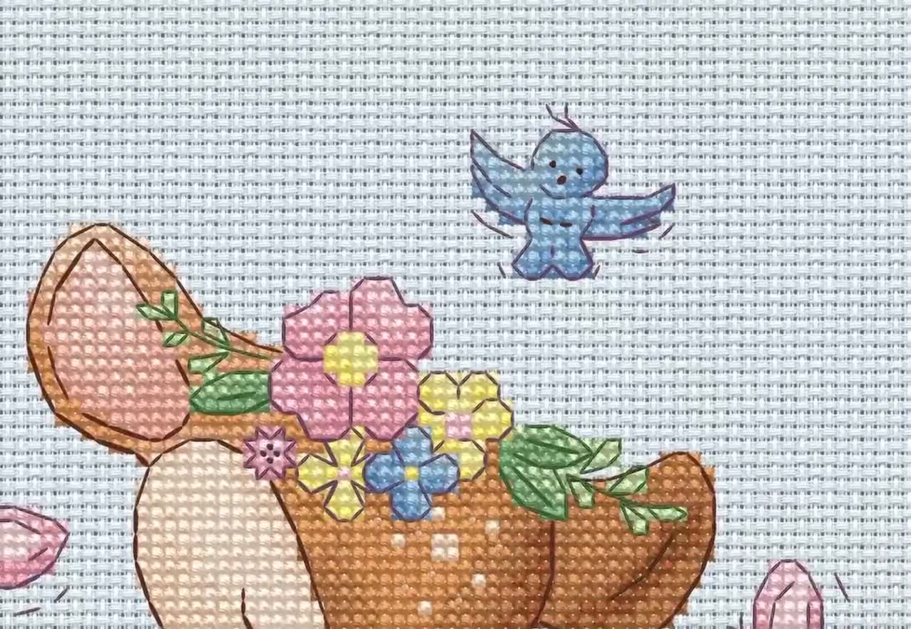 Amiiba Kit per punto croce prestampato per adulti, cervo con animali da 11 ct, kit da ricamo stampato 40 x 40 cm, decorazione artistica da parete fai da te per principianti e
